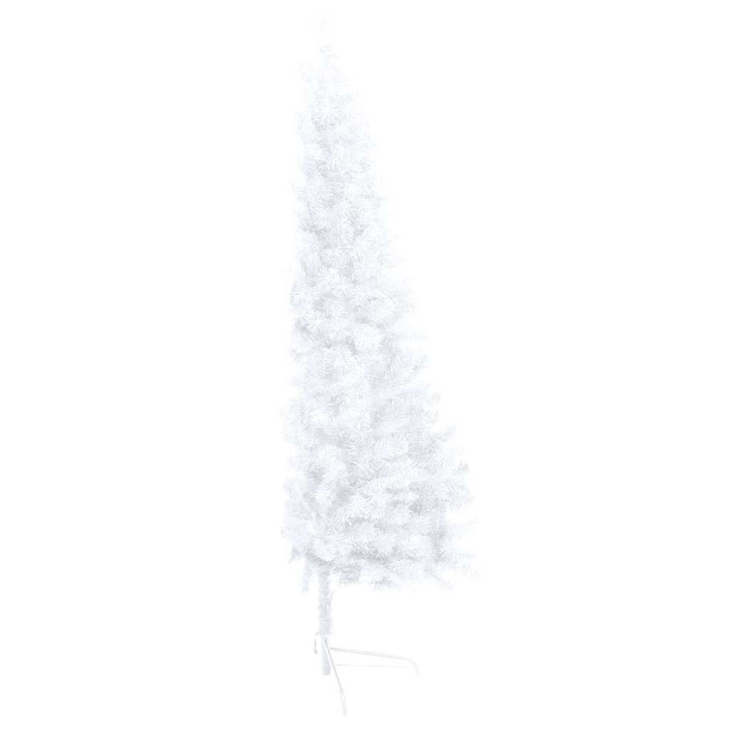 Set Albero Natale Artificiale a Metà LED Palline Bianco 240cm