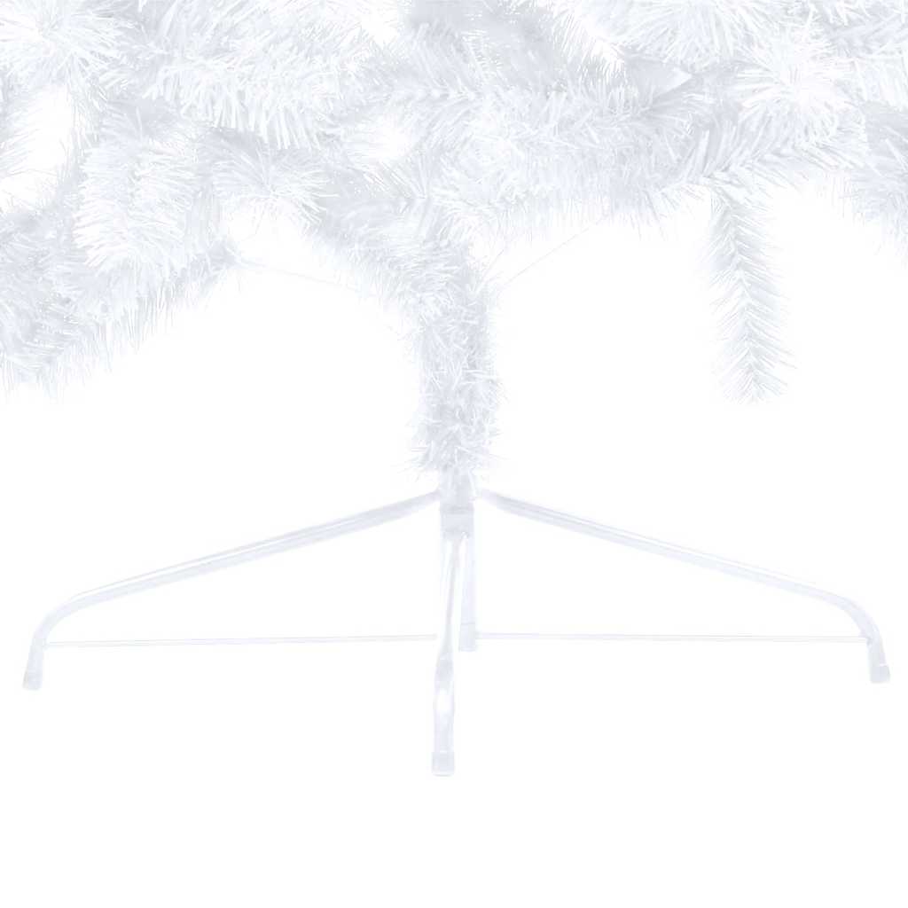 Set Albero Natale Artificiale a Metà LED Palline Bianco 240cm