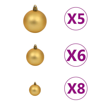 Albero Natale Artificiale con LED e Palline 180 cm 564 Rami - homemem39