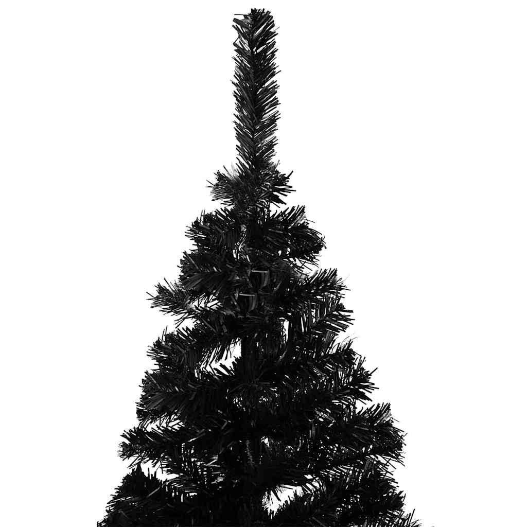 Albero di Natale Preilluminato con Palline Nero 210 cm PVC | homemem39