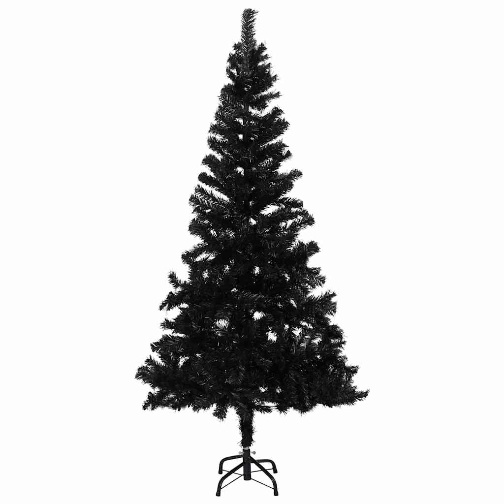 Albero di Natale Preilluminato con Palline Nero 240 cm PVC | homemem39