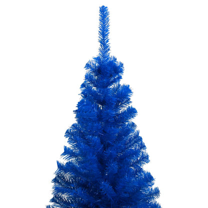 Albero di Natale Preilluminato con Palline Blu 150 cm PVC