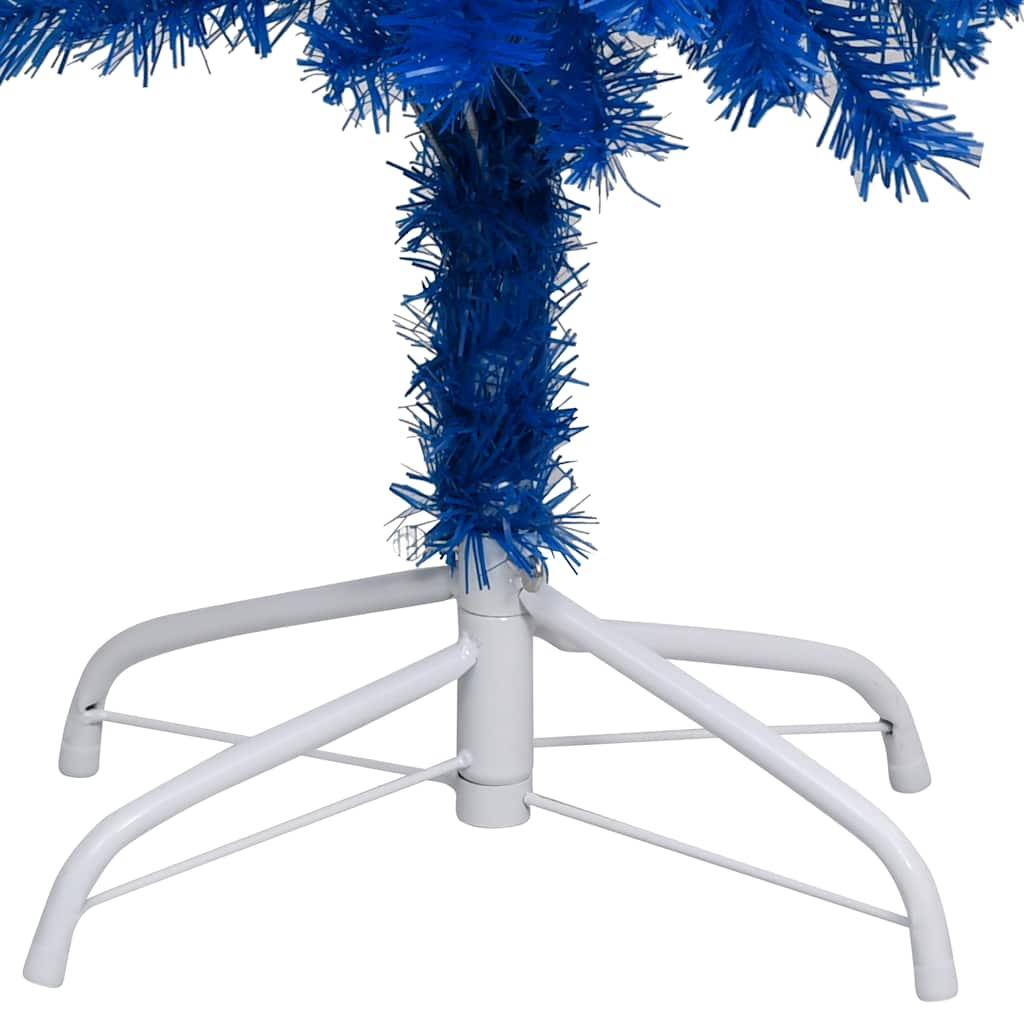 Albero di Natale Preilluminato con Palline Blu 150 cm PVC