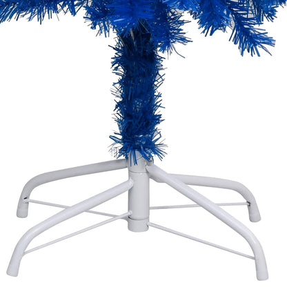 Albero di Natale Preilluminato con Palline Blu 150 cm PVC