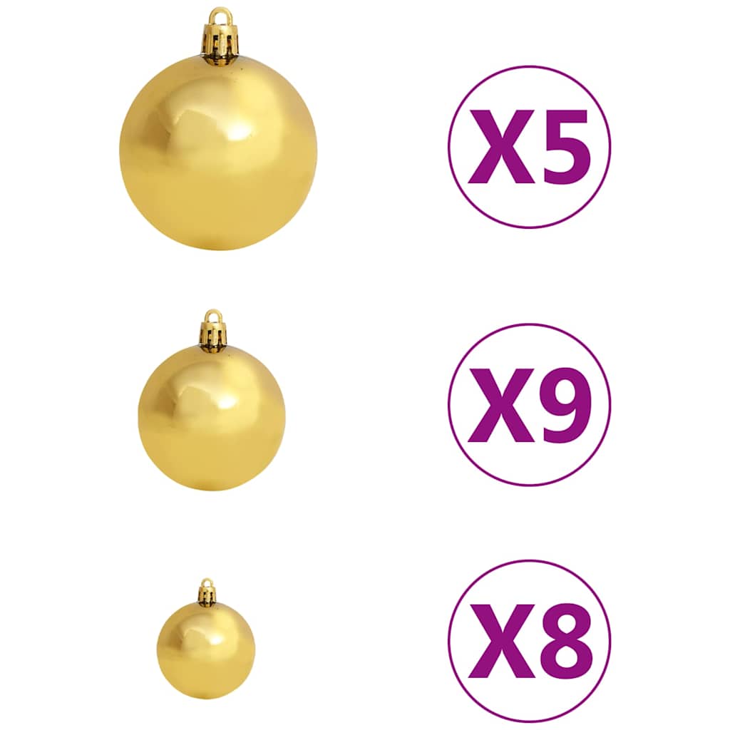 Albero di Natale Preilluminato con Palline Bianco 120 cm - homemem39