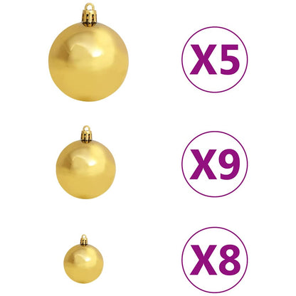Albero di Natale Preilluminato con Palline Bianco 120 cm - homemem39