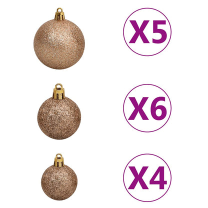 Albero di Natale Preilluminato con Palline 150 cm 380 Rami | homemem39