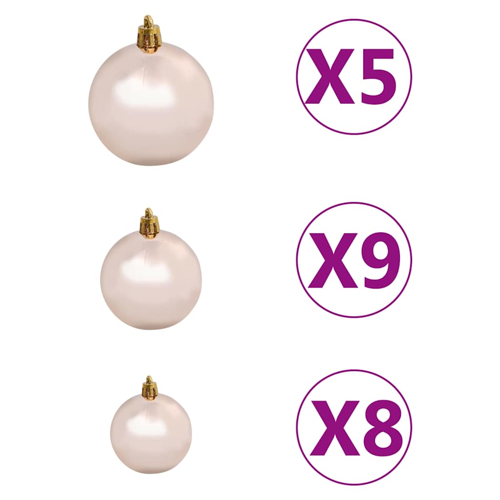 Albero di Natale Preilluminato con Palline 150 cm 380 Rami | homemem39