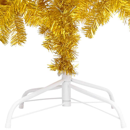 Albero di Natale Preilluminato con Palline Oro 150 cm PET