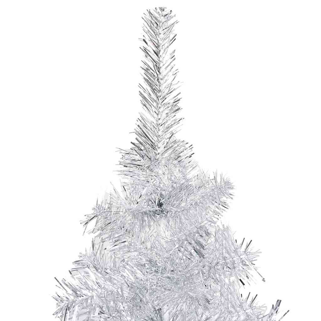 Albero di Natale Preilluminato con Palline Argento 120 cm PET