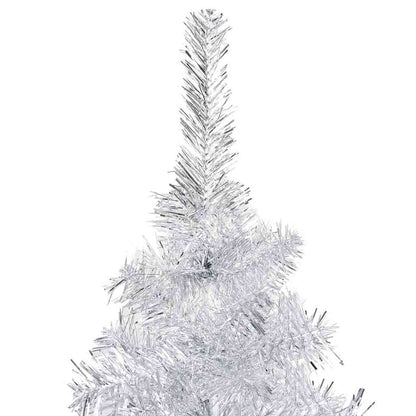 Albero di Natale Preilluminato con Palline Argento 120 cm PET