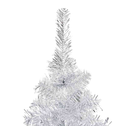 Albero di Natale Preilluminato con Palline Argento 150 cm PET