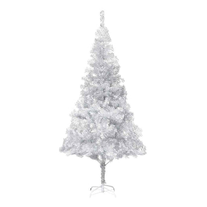 Albero di Natale Preilluminato con Palline Argento 180 cm PET