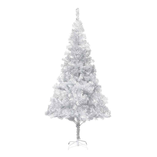 Albero di Natale Preilluminato con Palline Argento 180 cm PET