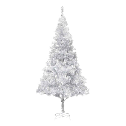 Albero di Natale Preilluminato con Palline Argento 210 cm PET