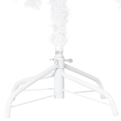 Albero di Natale Preilluminato con Palline Bianco 150 cm PVC
