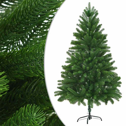 Albero di Natale Preilluminato con Palline Verde 210 cm