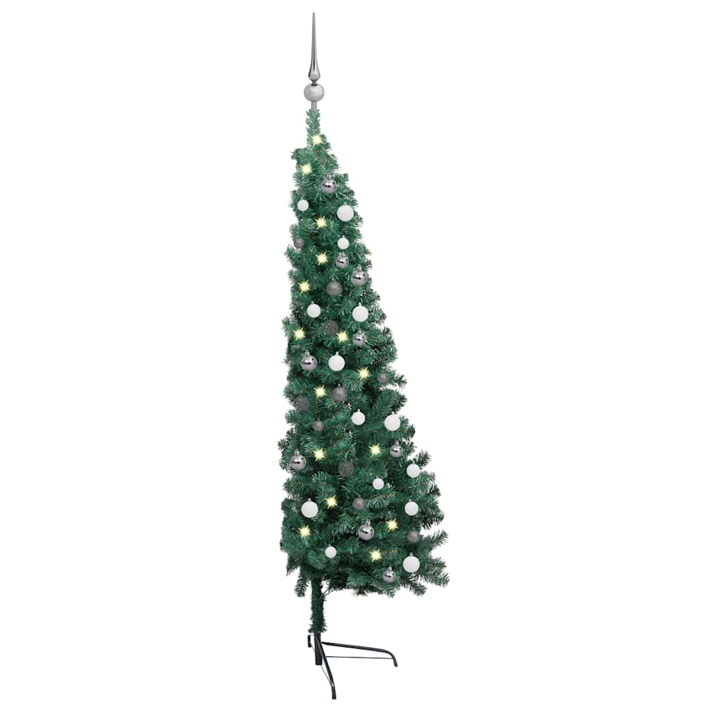 Albero di Natale Preilluminato con Supporto Verde 120 cm PVC