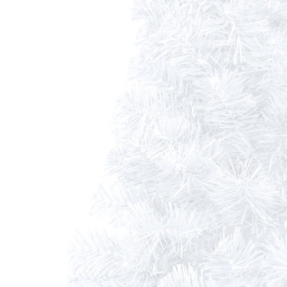 Albero di Natale a Metà Preilluminato con Palline Bianco 240 cm - homemem39