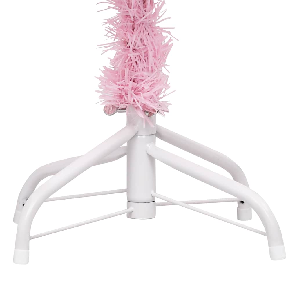 Albero di Natale Preilluminato con Palline Rosa 240 cm PVC