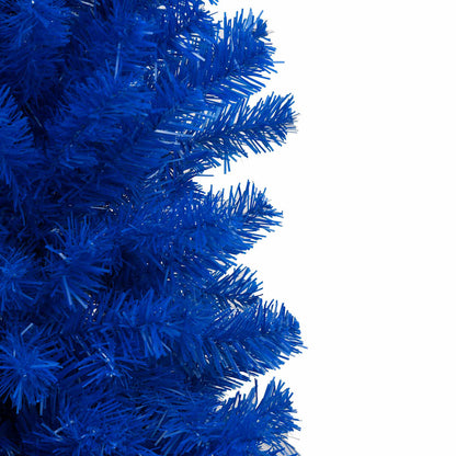 Albero di Natale Preilluminato con Palline Blu 150 cm PVC