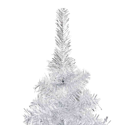Albero di Natale Preilluminato con Palline Argento 150 cm PET