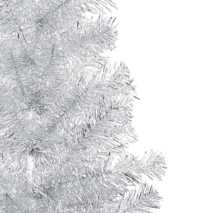 Albero di Natale Preilluminato con Palline Argento 210 cm PET