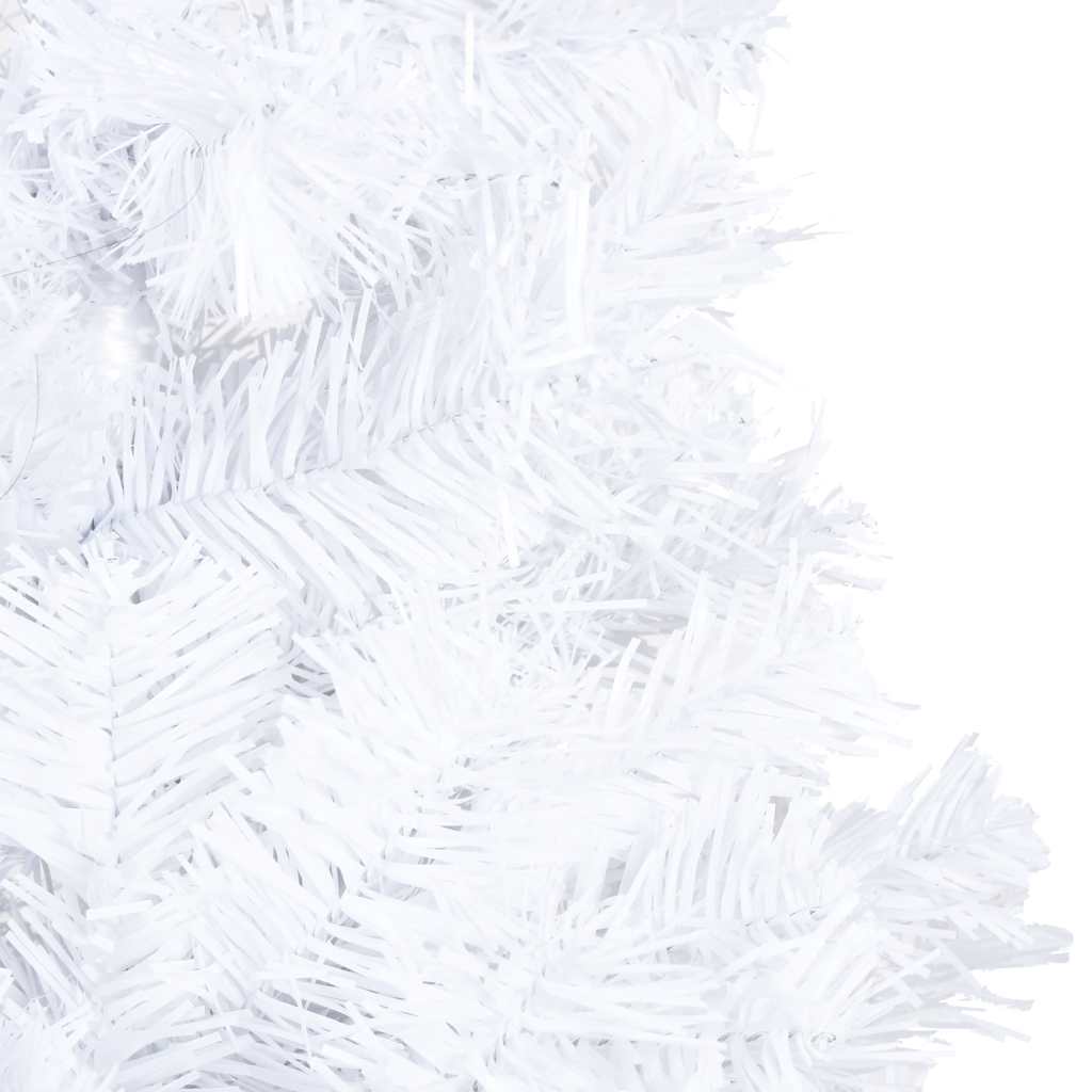 Albero di Natale Preilluminato con Palline Bianco 210 cm PVC