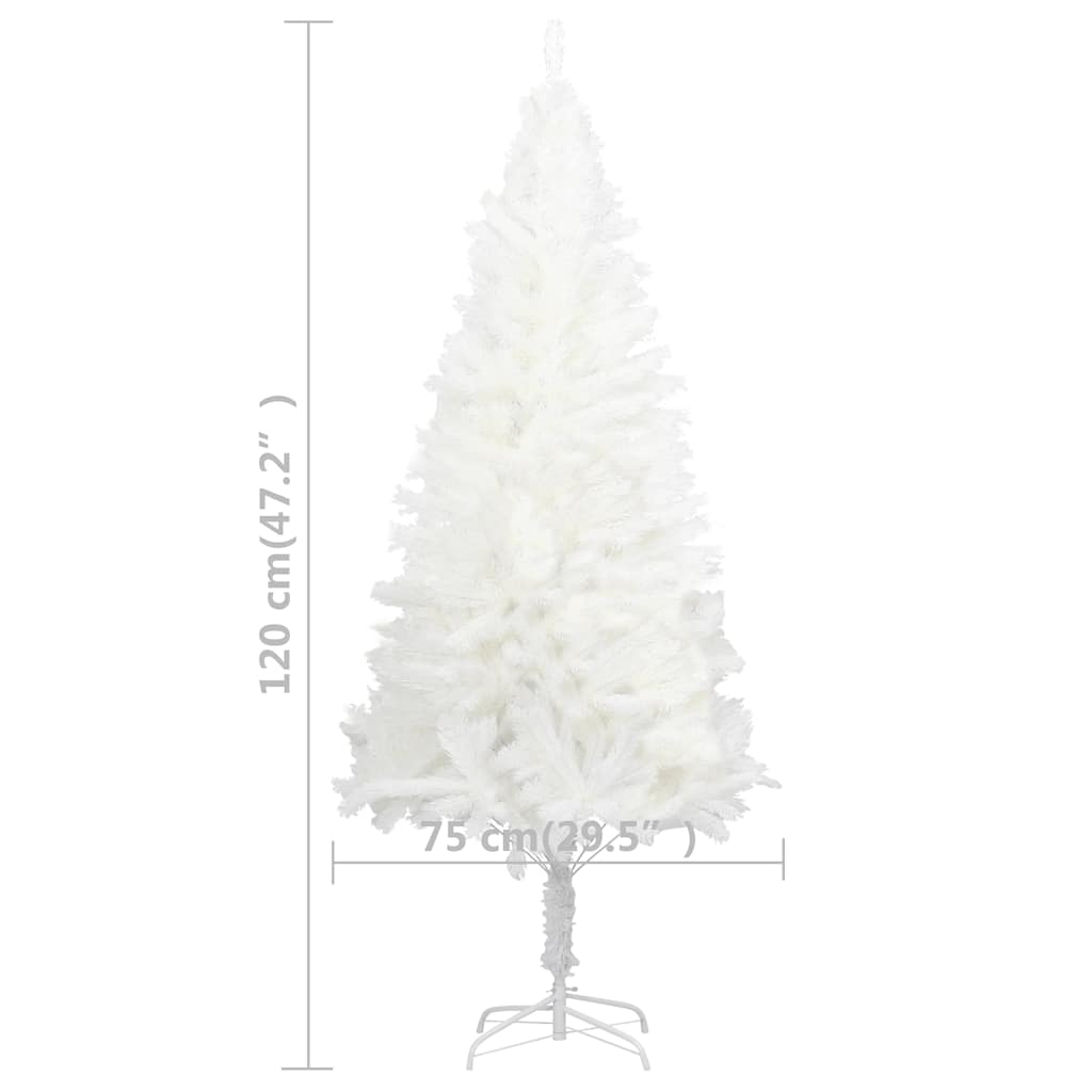 Albero di Natale Preilluminato con Palline Bianco 120 cm - homemem39