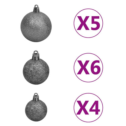 Albero di Natale Preilluminato con Palline Bianco 180 cm - homemem39