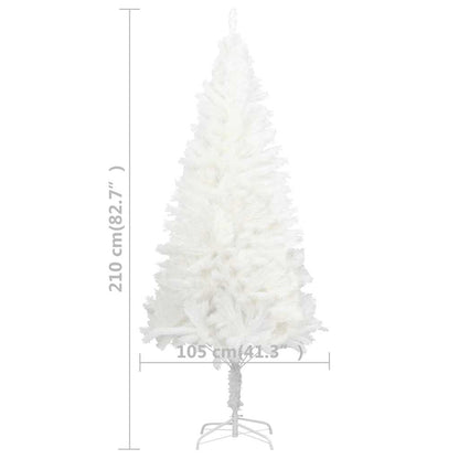 Albero di Natale Preilluminato con Palline Bianco 210 cm - homemem39