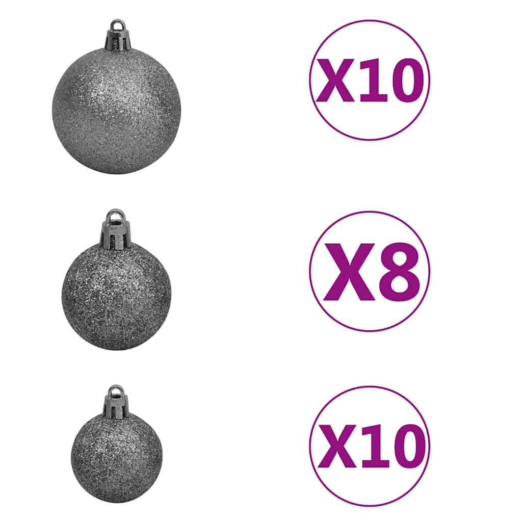 Albero Natale Artificiale Nordmann con LED Palline Verde 210 cm