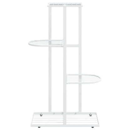 Piedistallo per Piante a 4 Piani 43x22x76 cm in Metallo Bianco - homemem39