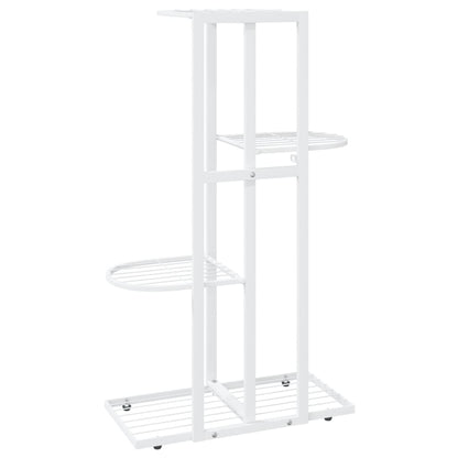 Piedistallo per Piante a 4 Piani 43x22x76 cm in Metallo Bianco - homemem39