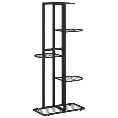 Piedistallo per Piante a 5 Piani 43x22x98 cm in Metallo Nero