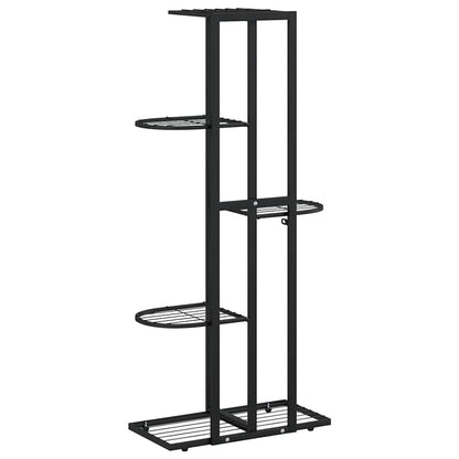 Piedistallo per Piante a 5 Piani 43x22x98 cm in Metallo Nero