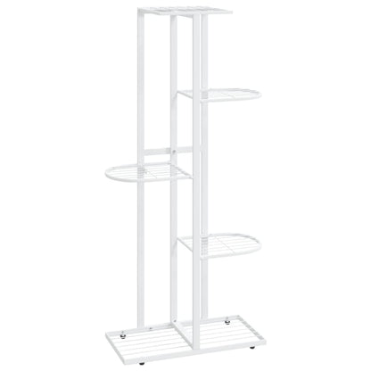 Piedistallo per Piante a 5 Piani 43x22x98 cm in Metallo Bianco - homemem39