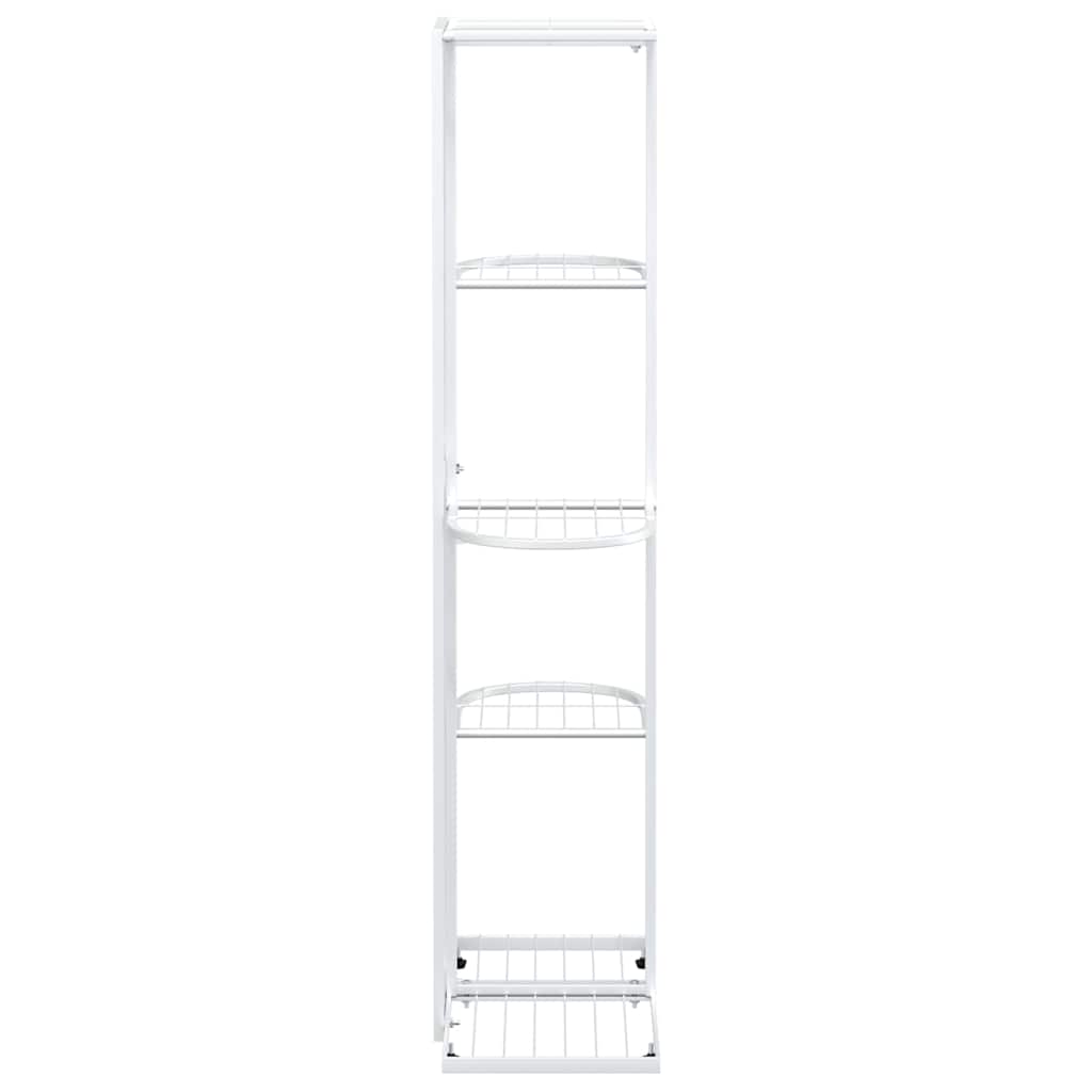 Piedistallo per Piante a 5 Piani 43x22x98 cm in Metallo Bianco