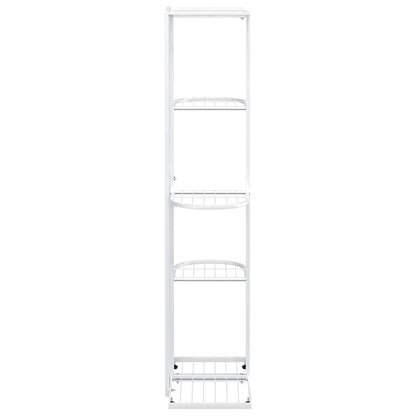 Piedistallo per Piante a 5 Piani 43x22x98 cm in Metallo Bianco