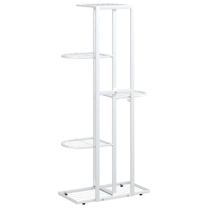 Piedistallo per Piante a 5 Piani 43x22x98 cm in Metallo Bianco