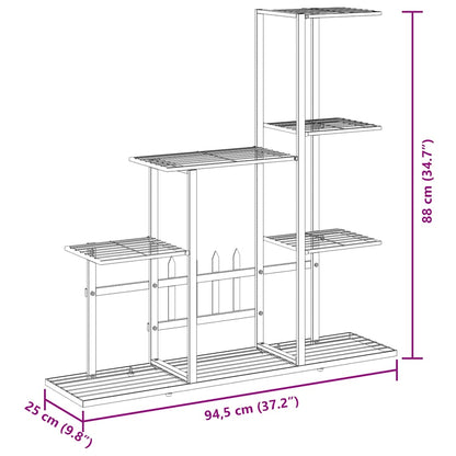 Portapiante 94,5x25x88 cm Nero in Metallo