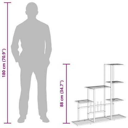 Portapiante 94,5x25x88 cm Nero in Metallo
