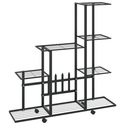 Portapiante con Ruote 94,5x25x92,5 cm Nero in Metallo - homemem39