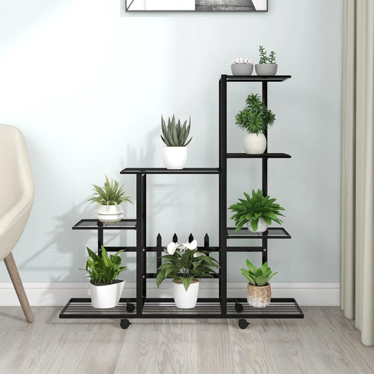 Portapiante con Ruote 94,5x25x92,5 cm Nero in Metallo - homemem39