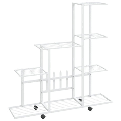 Portapiante con Ruote 94,5x25x92,5 cm Bianco in Metallo - homemem39