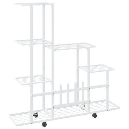 Portapiante con Ruote 94,5x25x92,5 cm Bianco in Metallo - homemem39