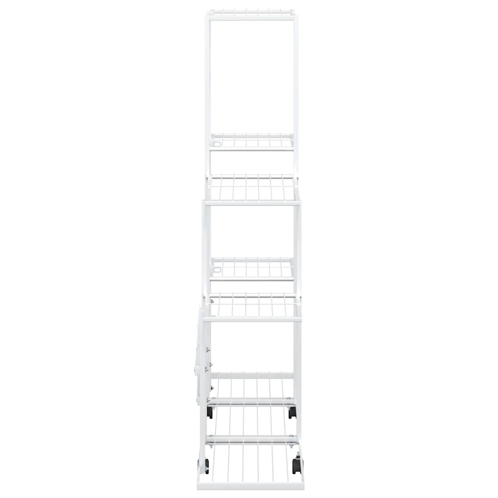 Portapiante con Ruote 94,5x25x92,5 cm Bianco in Metallo