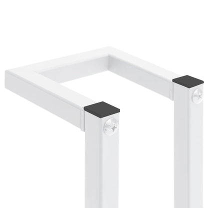 Portasciugamani Bianco 12,5x12,5x60 cm in Acciaio - homemem39
