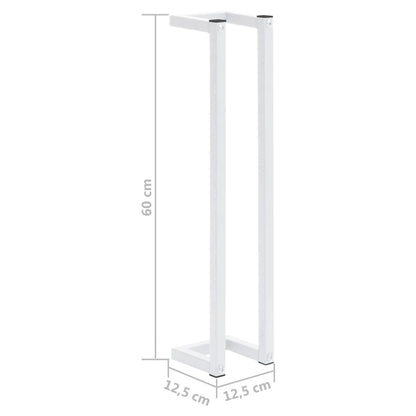 Portasciugamani Bianco 12,5x12,5x60 cm in Acciaio - homemem39