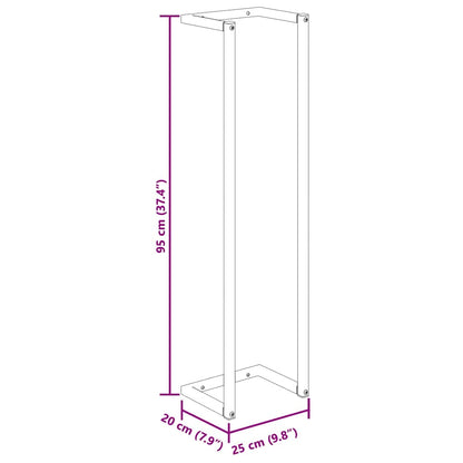 Portasciugamani Bianco 25x20x95 cm in Acciaio